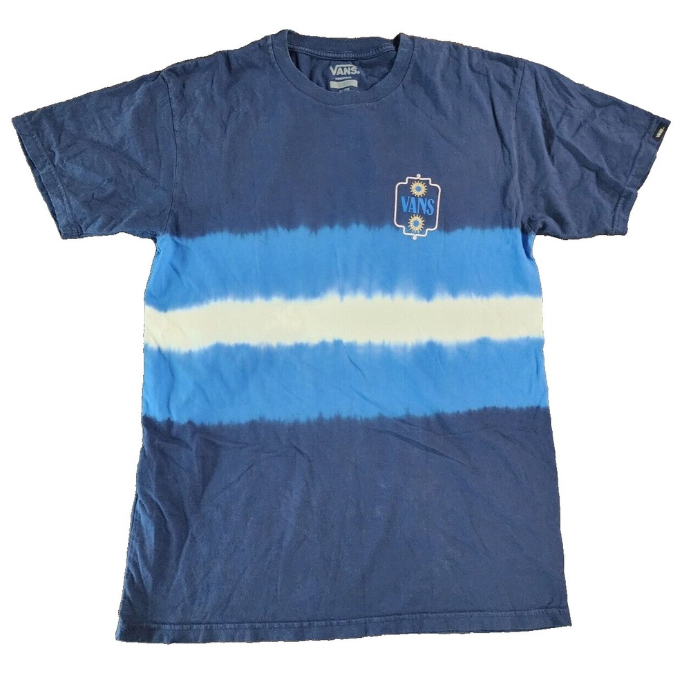 Vans Funeral March Dip Tie Dye Skull Blue Premium T-Shirt Men's Size‎ Medium Tee
